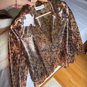 Vintage Wanda Nylon Moto Tortoise Rain Jacket